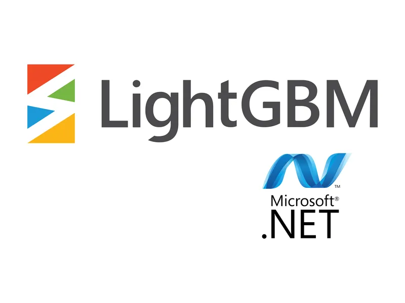 LightGBM logo above the Microsoft .NET logo on a white background